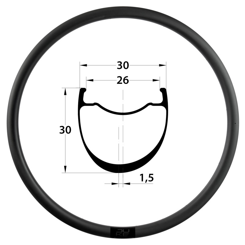 DUKE DUKE Core GR30 — carbon gravelvelg
